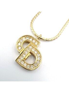 Dior CD Logo Rhinestone Gold Bracelet